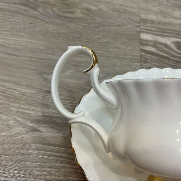 Royal Albert Bol D’or Gravy Boat & Underplate Bone China England Vintage - Picture 10 of 10